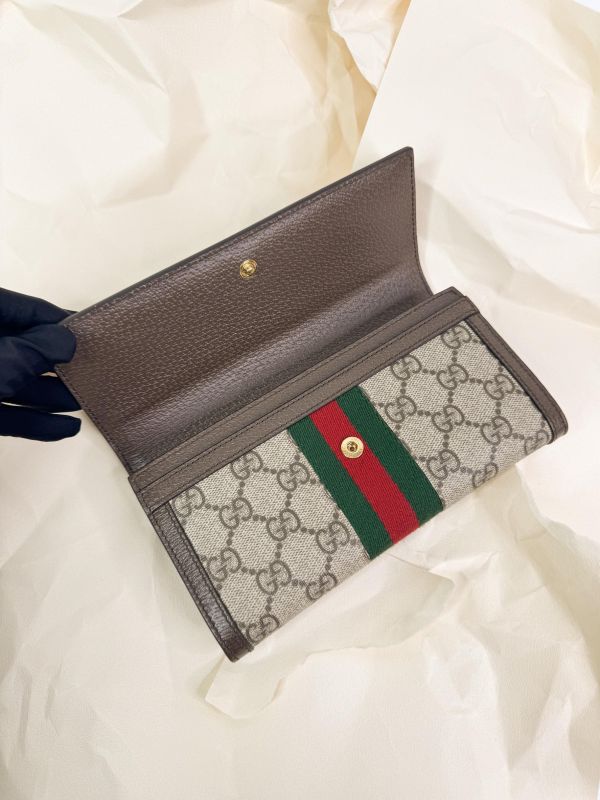 【95成新】GUCCI OPHIDIA 織帶扣式信封長夾 