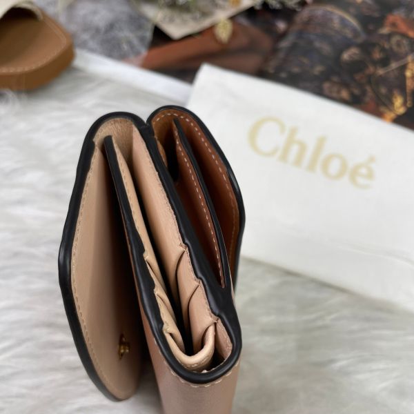 【12期0利率】CHLOE C 拼色光滑小牛皮釦式短夾【95成新】 