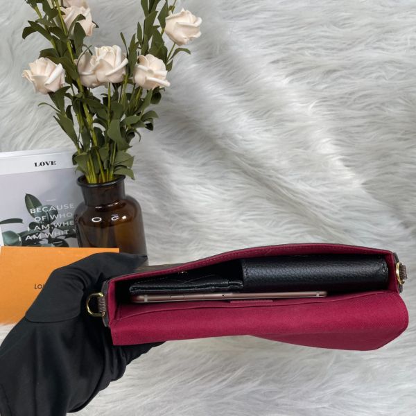 【95成新】【12期0利率】LV  Félicie Pochette 舊款老花三合一 (非絨布內裡) 