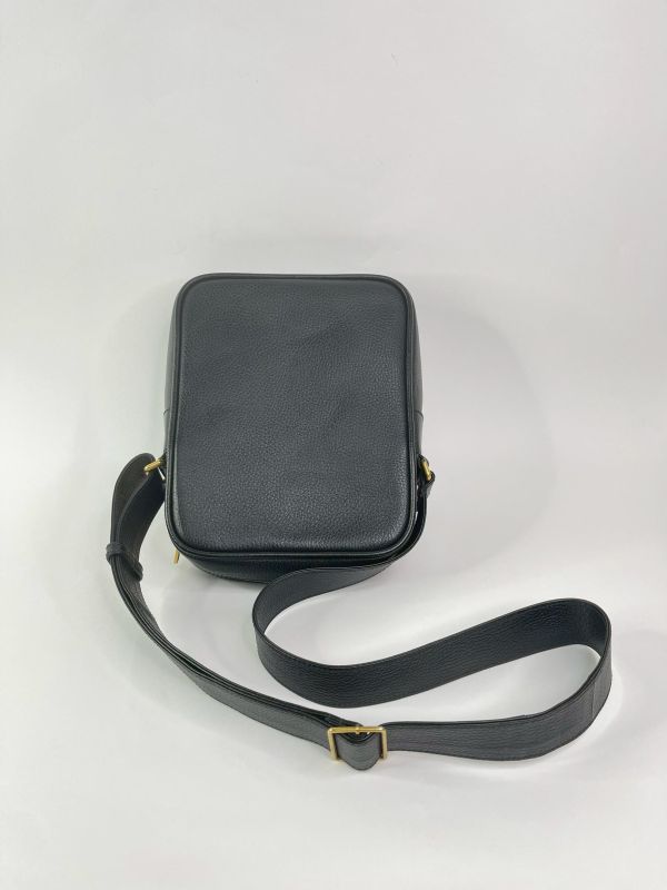 【9成新】GUCCI 復古印刷LOGO牛皮斜背包 