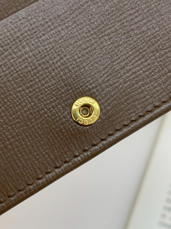 【9成新】GUCCI1955 馬銜扣老花4卡零錢短夾 
