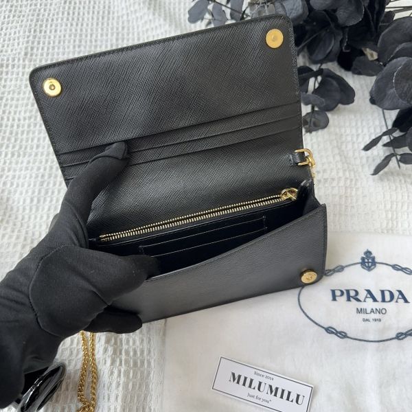 【12期0利率】PRADA Saffiano防刮牛皮單層WOC【9成新】 