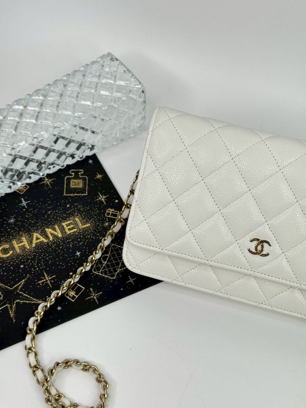 【分期0利率】CHANEL 魚子醬 WOC 白淡金 【95成新】 