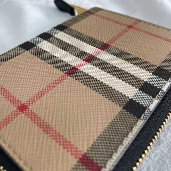 【12期0利率】【現金價10000】BURBERRY  格紋拉鍊零錢包 