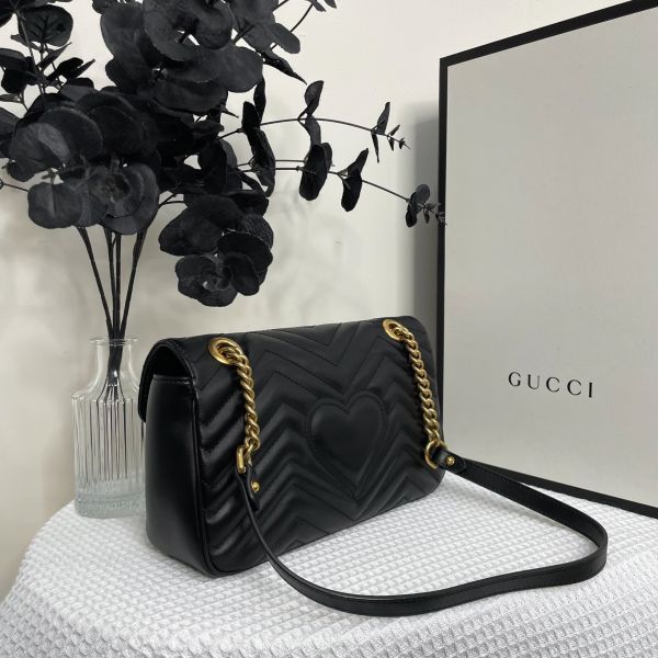 【99成新】【12期0利率】GUCCI GG Marmont 絎縫皮革小號單肩包 26公分 