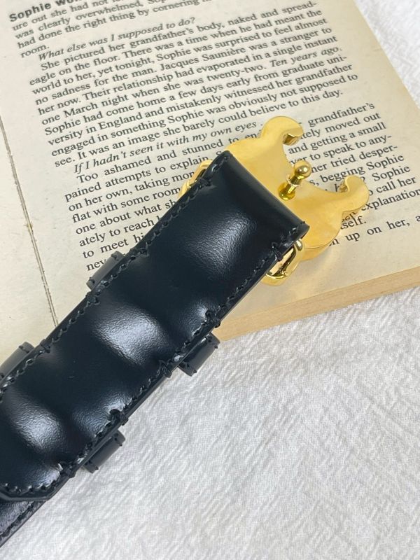 【分期0利率】CELINE 凱旋門皮帶 25MM【9成新】 
