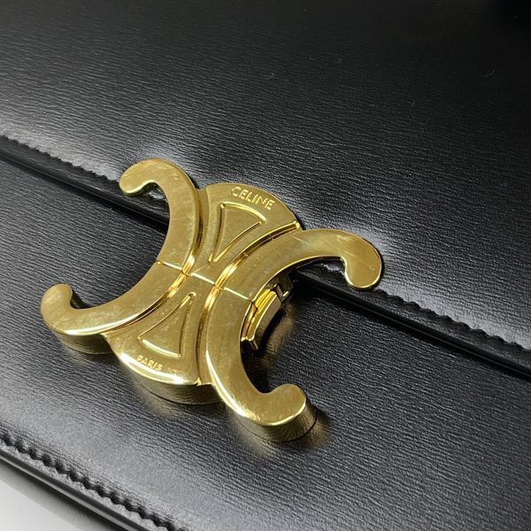 【12期0利率】CELINE TEEN TRIOMPHE亮澤牛皮革手袋【23年1月巴黎購證】【95成新】 