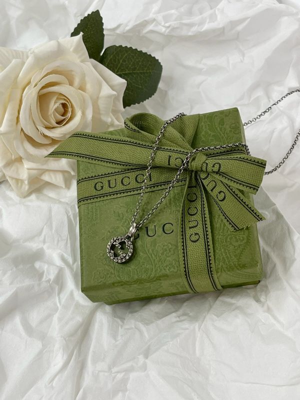 【分期0利率】GUCCI Interlocking  925純銀項鍊 【95成新】