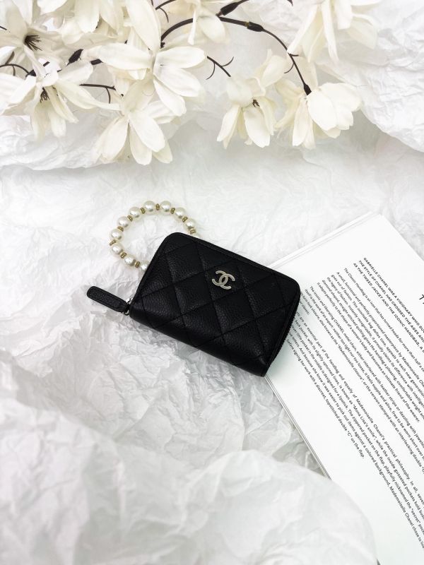 【9成新】CHANEL COCO 拉鍊零錢卡包 