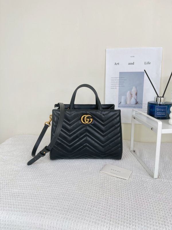 【分期0利率】GUCCI GG Marmont 絎縫牛皮手提兩用包【9成新】 