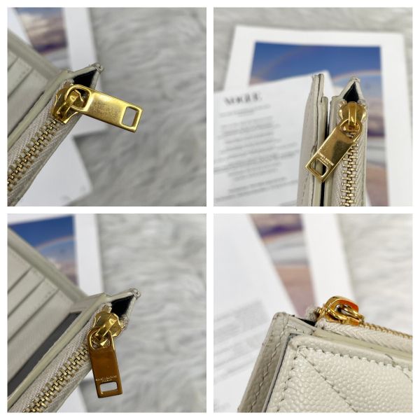 【12期0利率】YSL MONOGRAM粒面壓紋皮革兩摺錢包 【9成新】 
