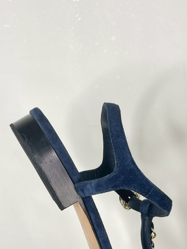 【分期0利率】CHANEL 20P T字金鍊涼鞋【9成新】 