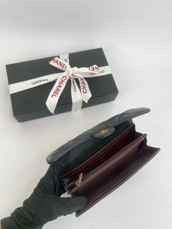 【分期0利率】CHANEL COCO 經典翻蓋長夾 黑金【9成新】 