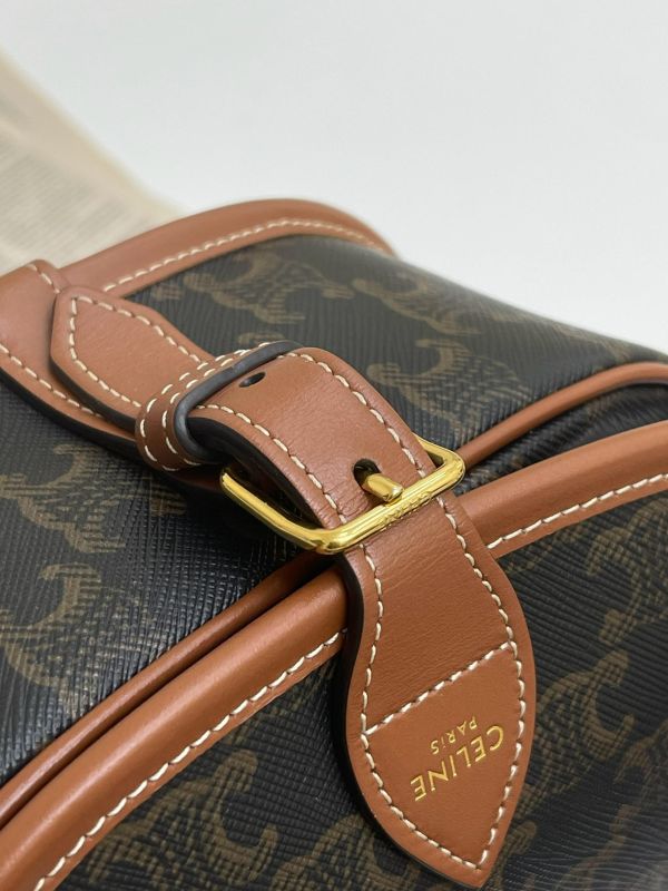 【95成新】CELINE Triomphe帆布中型Folco手袋 