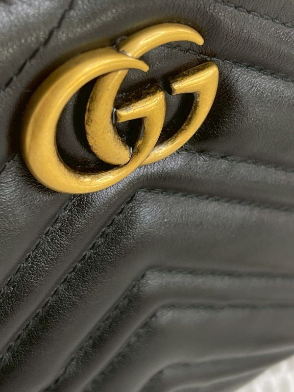 【分期0利率】GUCCI GG Marmont 絎縫牛皮手提兩用包【9成新】 