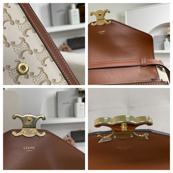 【12期0利率】CELINE 白老花 ENVELOPPE 手袋 【9.9成新】 