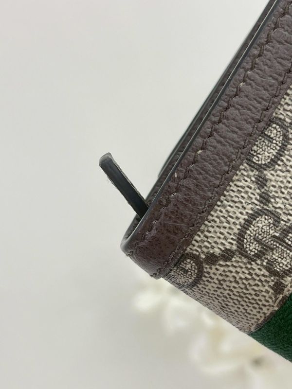 【99成新】GUCCI GG紅綠織帶老花中夾 