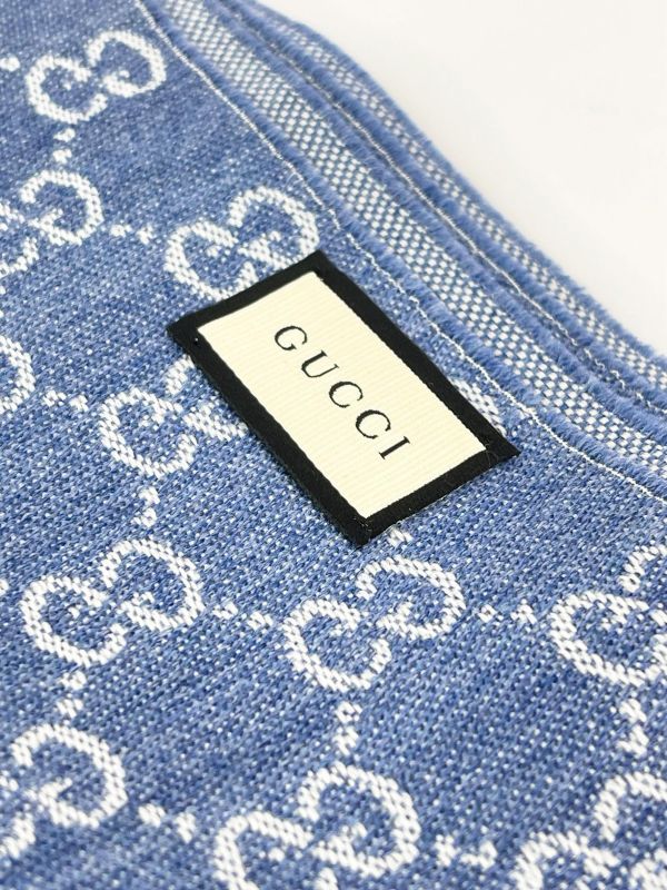 【全新品】GUCCI 經典雙G緹花純羊毛圍巾 