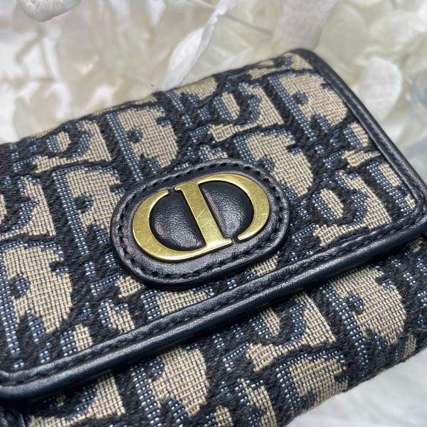 【9成新】【12期0利率】DIOR 30 MONTAIGNE 老花三折短夾 