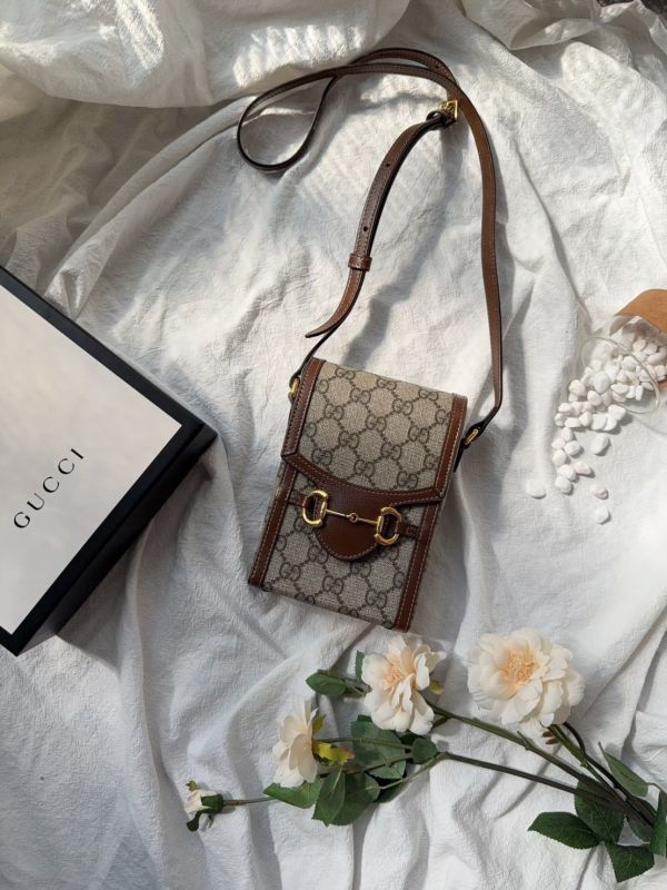 【分期0利率】Gucci 馬銜扣 1955 手機包【95成新】 