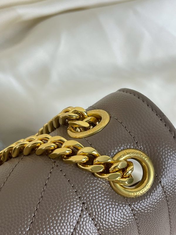 【分期0利率】YSL 粒面绗縫皮革中號信封包【99成新】 