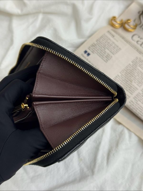 【95成新】CHANEL COCO魚子醬牛皮拉鍊長夾 