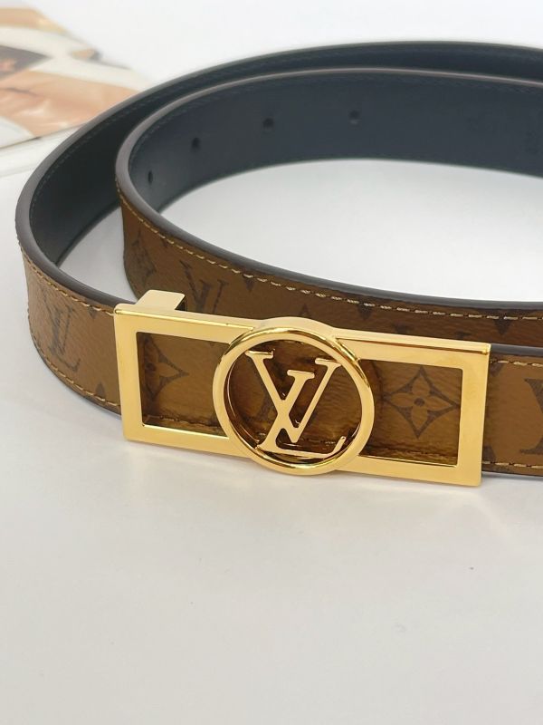 【分期0利率】LV Dauphine 25MM雙面皮帶【95成新】 
