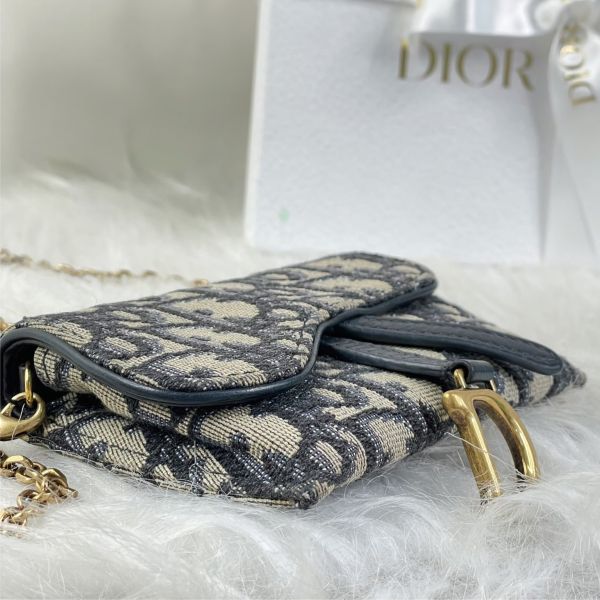 【12期0利率】DIOR 老花鍊帶零錢包【9成新】 