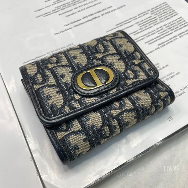 【9成新】【12期0利率】DIOR 30 MONTAIGNE 老花三折短夾 