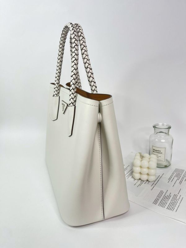 【95成新】PRADA 編織提把兩用托特包 