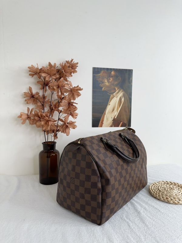 【12期0利率】LV SPEEDY 30  棋盤格無背帶款【9成新】 