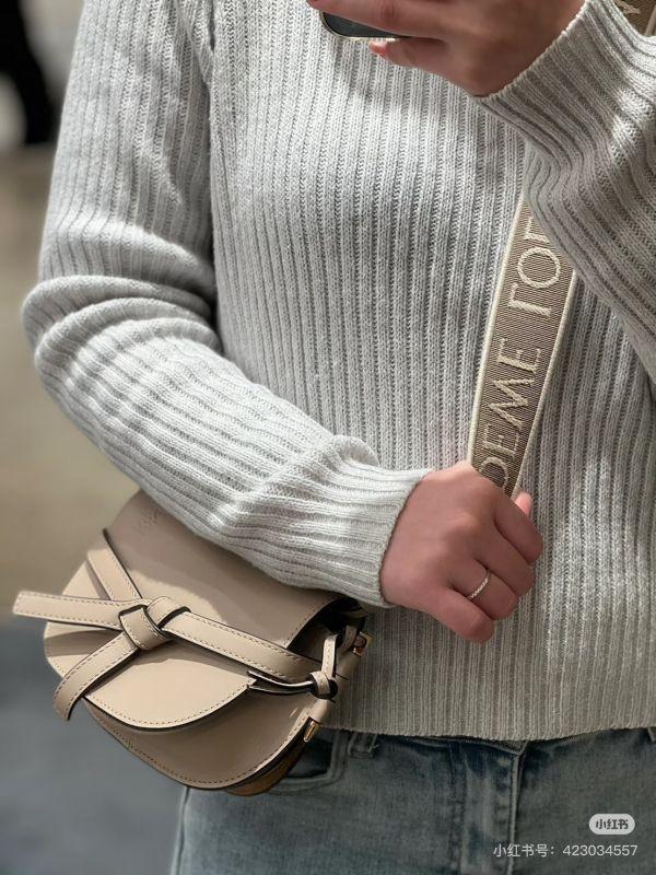 【9成新】LOEWE MINI GATE 雙層包 沙色 