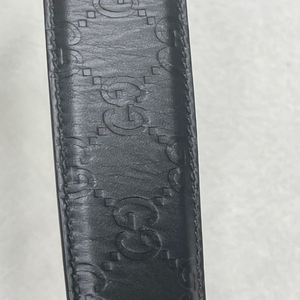 【12期0利率】GUCCI  Signature皮革皮帶 100CM【95成新】 