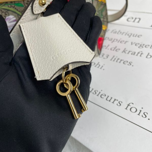 【全新閒置】【12期0利率】GUCCI Padlock 列 花卉系小型肩背包(498156-白) 