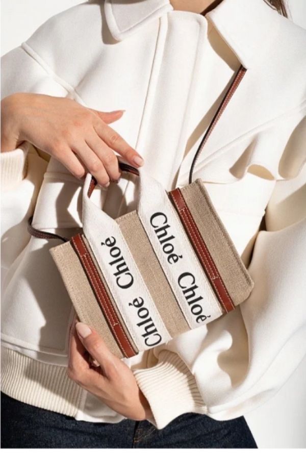 【12期0利率】【全新品】Chloé 背帶款小號Woody Tote Bag 經典棕色【現金價28500】 