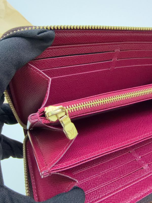 【85成新】LV ZIPPY Monmgram拉鏈長夾 紫紅色 