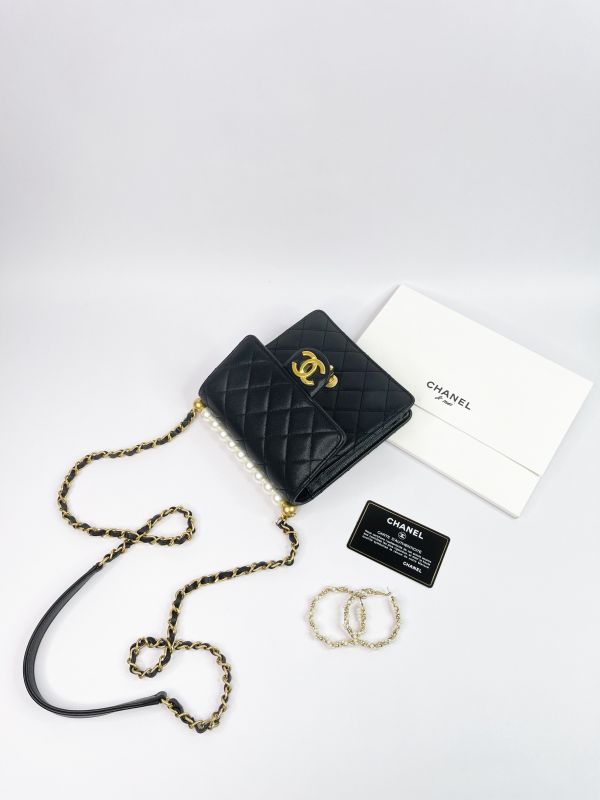 【95成新】CHANEL 19SS 珍珠方形口蓋包 