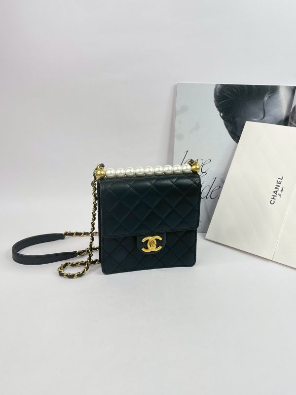 【95成新】CHANEL 19SS 珍珠方形口蓋包 