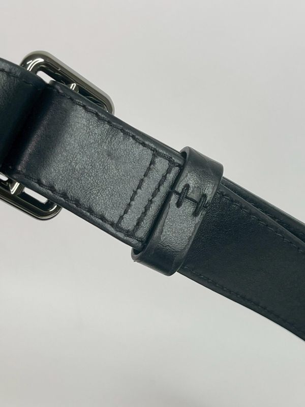 【9成新】LV 皮革背帶黑老花腰包 