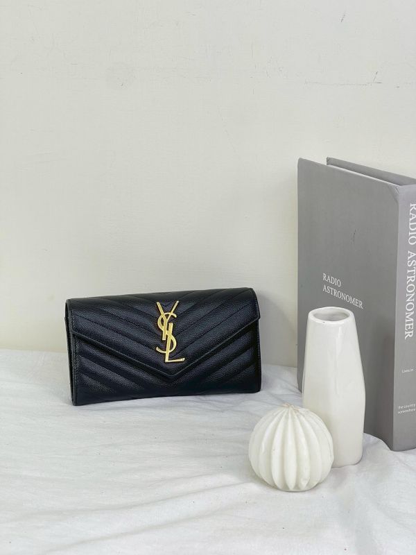 【9成新】YSL MONOGRAM 魚子醬信封長夾 