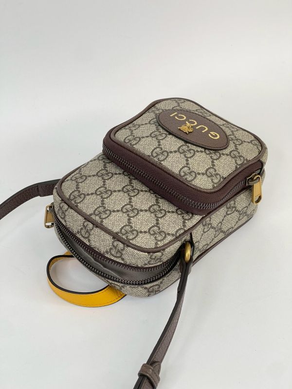 【未使用閒置品】GUCCI 虎頭雙層拉鍊記者包 
