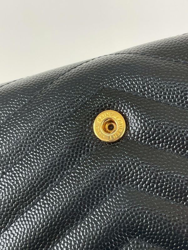 【9成新】YSL MONOGRAM 魚子醬信封長夾 