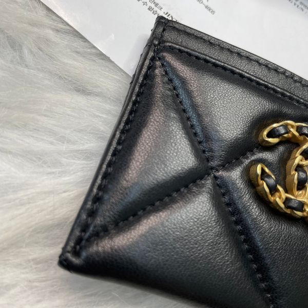 【12期0利率】CHANEL 19卡包 黑金【95成新】 