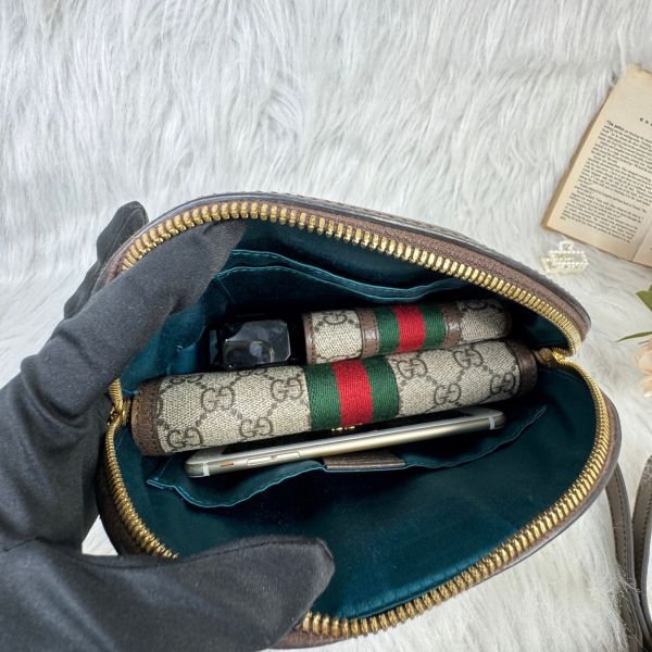 【9成新】【12期0利率】 GUCCI 經典Ophidia系列 GG Supreme 貝殼包 