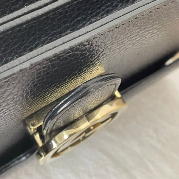 【12期0利率】GUCCI 雙G扣 荔枝牛皮雙層鍊條斜背包【9成新】 