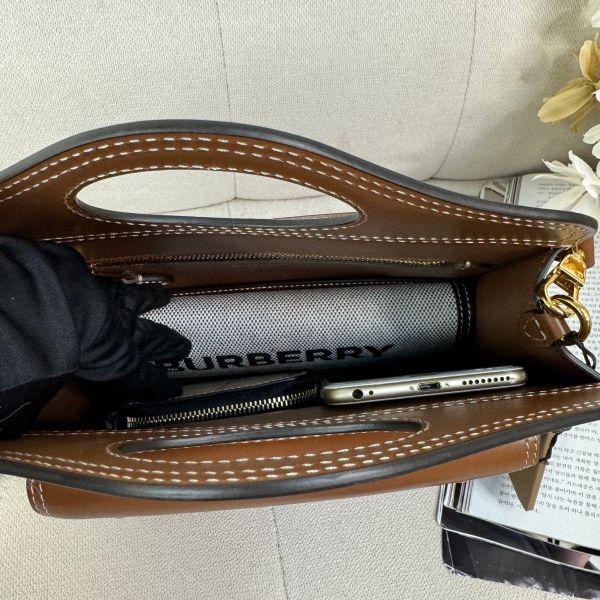 【12期0利率】BURBERRY MINI pocket bag 手提 斜背包 焦糖色【95成新】 
