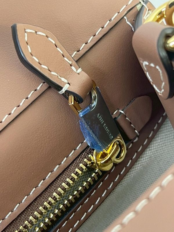 【未使用閒置品】BURBERRY 帆布拼皮革口袋包 