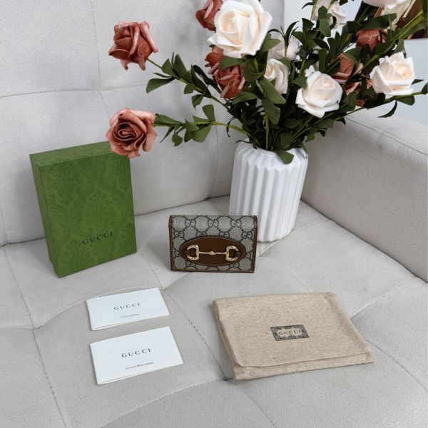 【12期0利率】GUCCI HORSEBIT 1955 6卡短夾【85成新】 