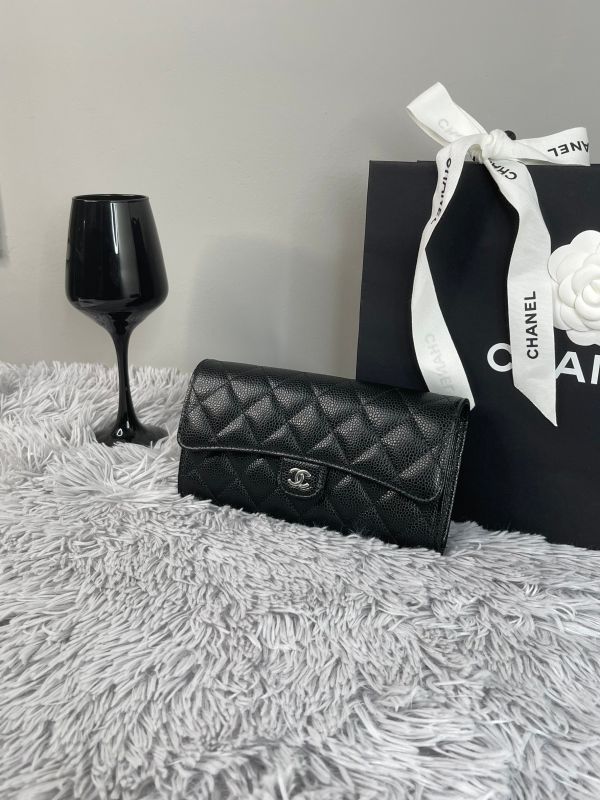【分期0利率】CHANEL COCO 經典翻蓋長夾 黑銀【全新品】 
