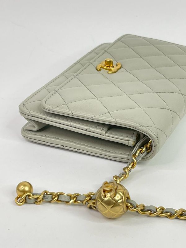【9成新】CHANEL 羊皮金球WOC 